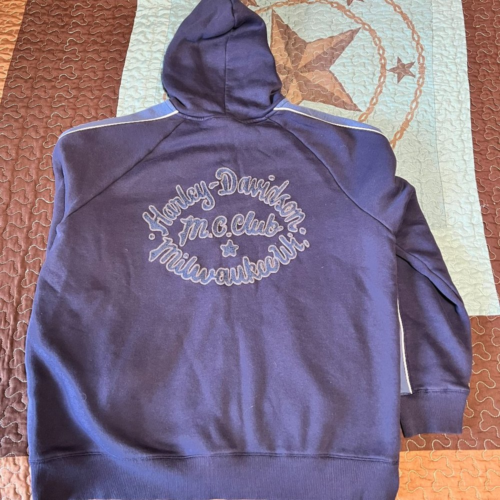 Harley Davidson Men's Club Crew Zip-Up Hoodie - Peacoat - Picture 2 of 2